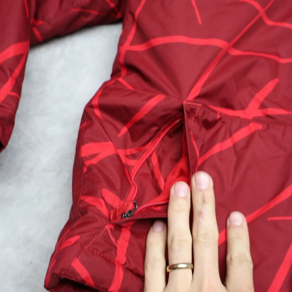 Columbia Jacket‎ Boys Medium 10/12 Red Geometric Lightning Lift Insulated Puffer